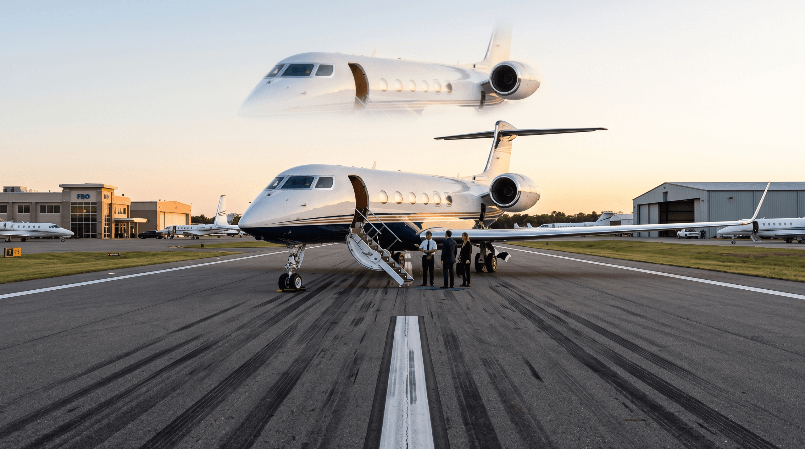 Private jet with golf bags being loaded for a golf trip charter