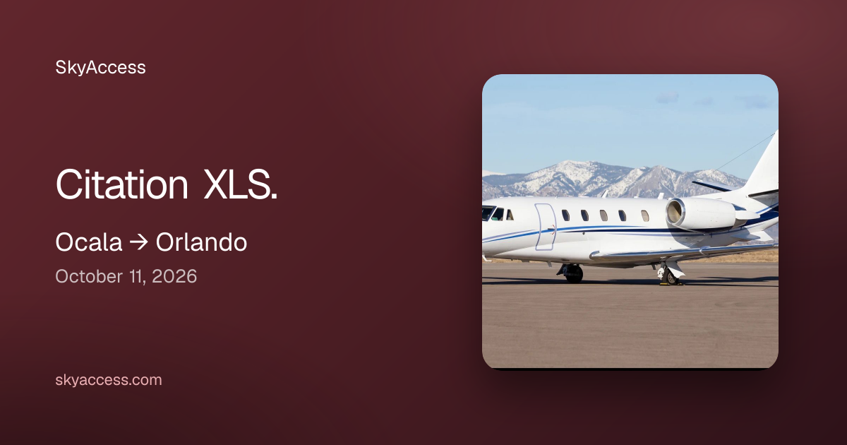 Flight from Ocala to Orlando on October 11, 2026 | SkyAccess