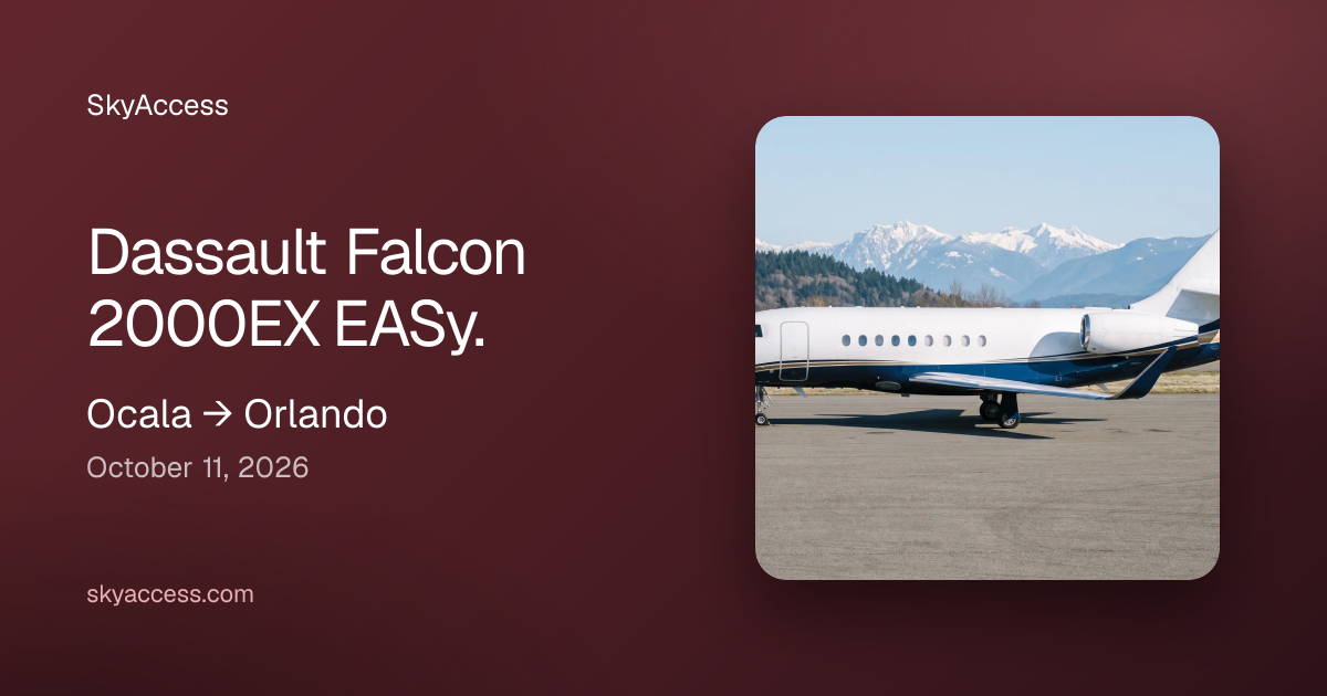 Flight from Ocala to Orlando on October 11, 2026 | SkyAccess