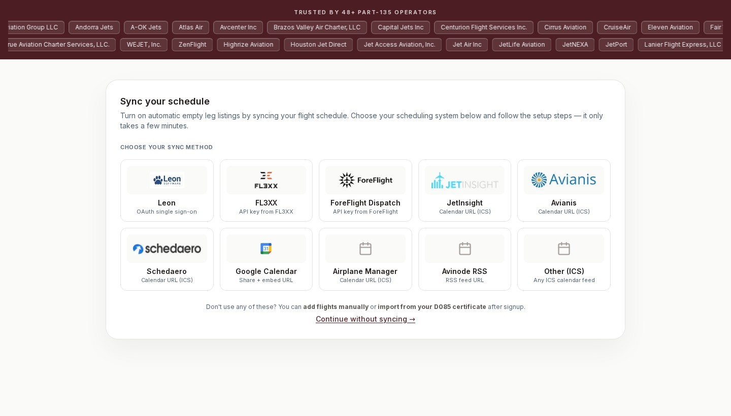 SkyAccess schedule sync with Leon, FL3XX, Schedaero, and more